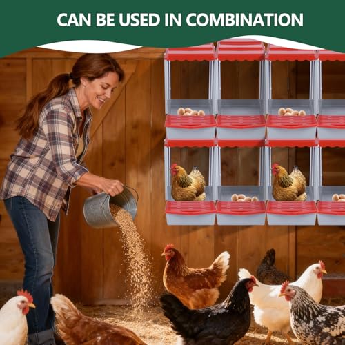 Chicken Nesting Box,Single-Pack Freely Combinable & Easy to Assemble Nesting Boxes for Chickens - size: Single