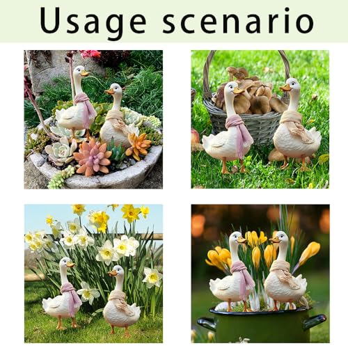 OULIGET Creative Duck Garden Decorative Stakes,Interesting Duck Garden Pile Decoration,Courtyard Decoratively Plastic Outdoor Animals,2 Pieces.