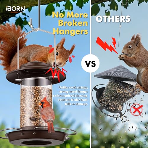 Bird feeders for Outdoors Metal Chew Resistant Brushed Bronze,1PK | Metal Roof, Metal Tray, Fixed Hanger, Flip-Top Fill, 3 Perches, Easy-Clean, 1.32lb - color: Bronze, 1.5LB, 3 Perches