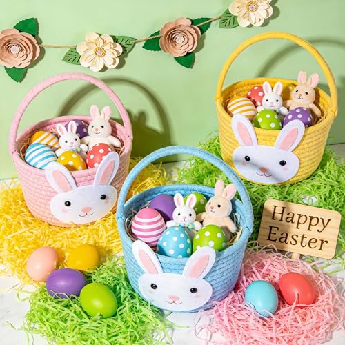 Seifar 5.3oz/150g Easter Grass Basket Filler, Green Pink Yellow Recyclable Shred Paper Shred Fillers Easter Basket Grass for Easter Gift Basket Gift Wrapping Party Decorations - color: Green+Pink+Yellow, size: 150g
