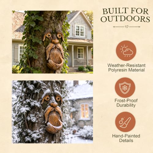 Tree Face, Tree Faces Outdoor, Tree Art, Tree Decorations Outdoor, Tree Faces, Tree Stump Decor, Face for Tree Trunk, Outdoor Tree Decorations, Tree face Decor, Tree Faces Decor Outdoor, Tree Eyes - style: Tree Face bird feeder 1