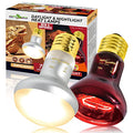 REPTI ZOO 75W Reptile Heat Lamp Bulb, 2PCS Day & Night Basking Spot Light Combo Pack Includes Infrared Heat Lamp and UVA Daylight Heating Lamp Basking Light - style: Day & Night Heat Lamp