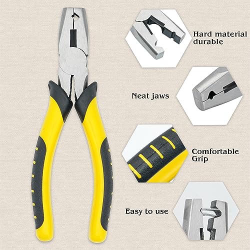 1500pcs Wire Cage Buckle Clips J Clips for Wire Cages with Pliers | Fasten Clips J Clips Snap Plier Tools for Chicken Cage，Heavy Duty, Save Effort and Sturdy, Widely Used