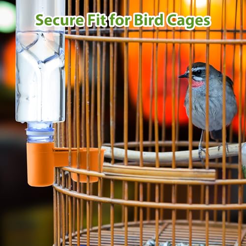 LemonRoad 24 Pcs Bird Drinker Feeder Cups Plastic Water Bottle Cup for Cage Ideal for Pigeon Bottle Chicken Quail Poultry Waterer Accessories (Yellow) - color: Yellow