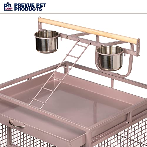 Prevue Pet Products Playtop Bird Cage - Medium Cage with Wheels for Parrots, Conures, Cockatiels, & Similarly Sized Birds, with Rolling Stand and Seed Guard - Blush Finish | Medium Cage with Wheels for Parrots, Conures, Cockatiels, & Similarly Sized Birds