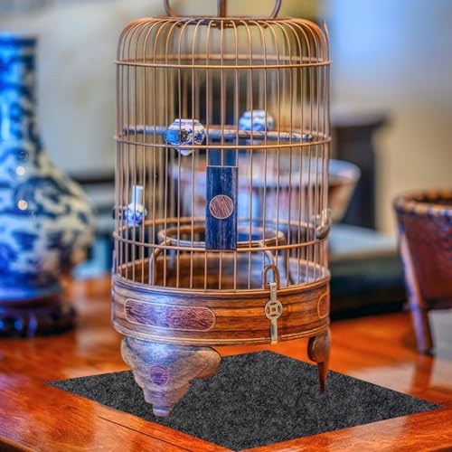 Large Bird Cage Mat, Under Pet Cage Mat for Bird Cages, Reptile Aquariums, Dog Kennels, Absorbent/Waterproof Felt Mat with Non-Slip Backing for Hard Floors and Surfaces (36x48 Inch) - size: 36x48 Inch