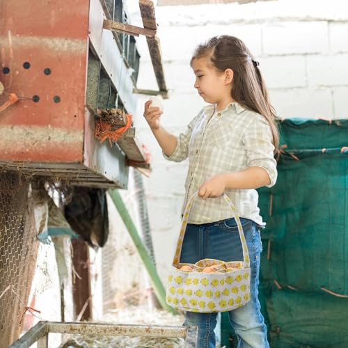 2 Pieces Egg Basket Mini Egg Collecting Bags Gathering Basket with 7 Pouches for Farmhouse Chicken Hen Duck Goose Housewife Garden Transporting Storage, 8 x 2.6 Inch(Pretty) - color: Pretty