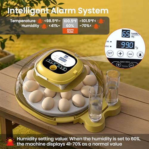 Egg Incubators for Hatching Eggs with Automatic Egg Turning & Humidity Control - 18/33 Egg Capacity, LED Display, Auto Water Refill & Built-in Candler for Chicken, Duck, Quail, Turkey Eggs