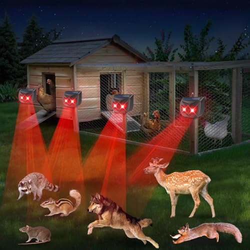 8 Pack Solar Nocturnal Animal Repeller Coyote Deterrent for Yard Predator Deterrent Animal Repellent Predator Eyes for Deer Fox Raccoon Skunk Predator Lights for Chicken Coop Farm Yard