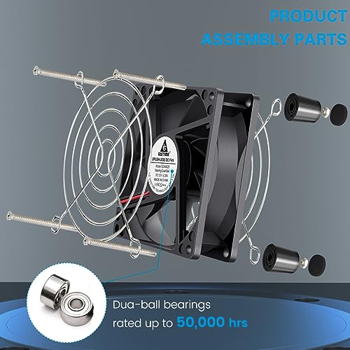 GDSTIME 80mm Computer Fan with AC Plug, Variable Speed PC Fan w/Controller | 110V 120V 220V 240V, Small 12V Brushless Case Cooling, for Aquarium, Terrarium, Modem, Electronics Components, DIY Projects - size: 8025 w/ Speed Controller