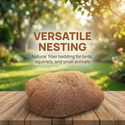 TOYANDONA Finch Nesting Pad Squirrel Nesting Material Natural Coconut Fiber Bedding Squirrel Pad Breathable Moisture Absorbing Cozy Liner for Birds Backyard Birdhouse