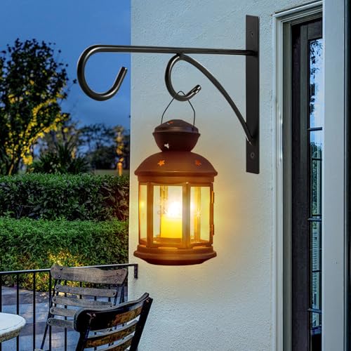 2Pcs Outdoor Bird Feeder Hanger Hooks, 8 Inch Heavy Duty Metal Rust-Resistant Bird Feeder Bracket for Hanging Flower Baskets, Wind Chimes, Bird Feeders, Planters & Lights - color: black-2pcs