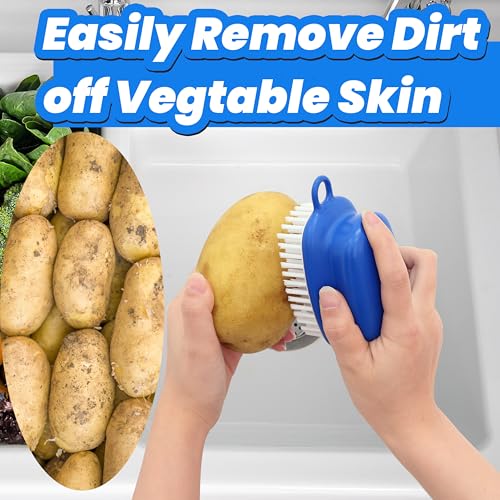 2-Pack Vegetable Brush | Non-Slip Grip Veggie Scrubber for Cleaning Food, Fruits, Potatoes