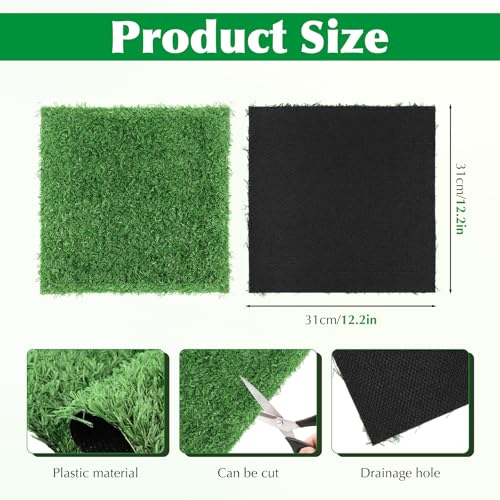 8 Pack Resuable Chicken Nesting Box Pads, Washable Artificial Grass Chicken Nesting Pads for Protecting Eggs, Green Chicken Laying Pads for Hens