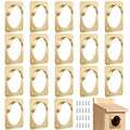 Hotop 18 Pcs 1 1/2'' Opening Bluebird Metal House Hole Guard with Rain Baffle Portal Bird House Protect Bird Room Guard Copper Portal with Opening for Eastern Bluebird Rooms Sparrow Houses - size: 1 1/2'', style: Opening with Rain Baffle