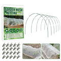 Garden Netting Kit for Raised Beds, 10x50FT Ultra Fine Mesh Netting ＆6 Sets Fiberglass Garden Hoops, Insect Netting for Garden Plant Row Cover Vegetable Flowers Protection Barrier - size: 10x50FT
