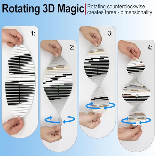 9 Pack 3D Helix Reflective Stainless Steel Bird Scare Discs with 360° Swivel Hooks, Bird Repellent for Pigeons Woodpeckers Crows Yard Farm Orchard - color: Fishbone-shaped Silver White
