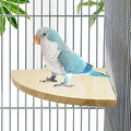 Litewoo Bird Parrot Corner Perch Flat Platform Stand, Easy to Install, Safe and Stable, Smooth Polishing Without Hurting Feet, Solid Hardwood Bird Cage Perches（L） - size: L: 6.69*6.69inch