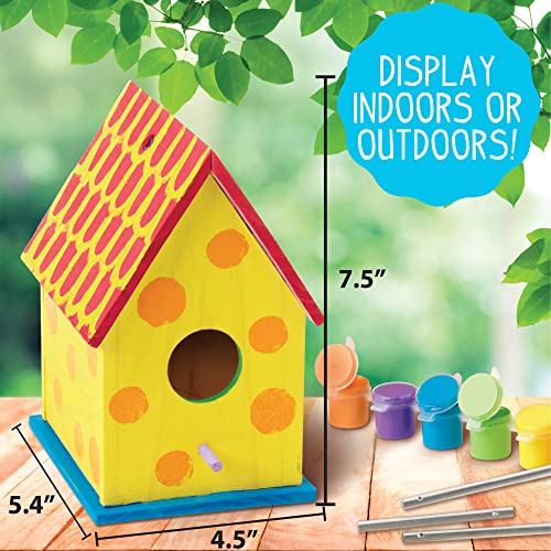 Made By Me Build & Paint Your Own Wooden Toys, DIY Wood Craft Kit, Easy to Assemble, Birdhouse - style: Bird House