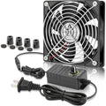 GDSTIME 120mm Computer Fan with AC Plug, 110V 120V 220V 240V AC-Powered Variable Speed Controller 4V-12V for Receiver Amplifier DVR Playstation Xbox Component Cooling Biltong Box Grow Tent Ventilation | AC Powered Fan with Variable Speed Controller, for B