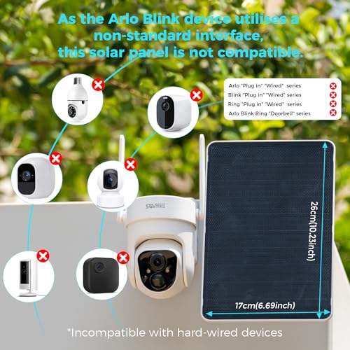 5V 8W Solar Panel for Security Camera, for Bird Feeder, 4G AOV Trail Cam, Ring Tapo Eufy Vicohome Eseecloud, Native USB-C, Micro-USB & DC 3.5mm*1.35mm, 23% Conversion, 9.8 Ft, 260 Days Care Plan - color: 2 Pack AOV USB-C & Micro_USB & DC 3.5mm*1.35mm