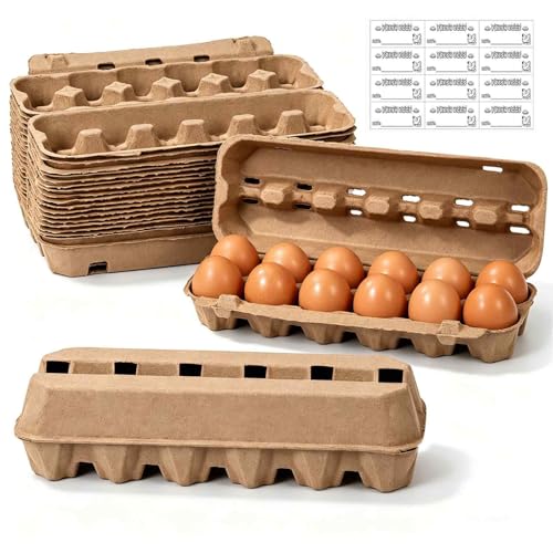 15 Pack Egg Cartons Cheap Bulk, 12 Count Egg Storage Containers Holder, Sturdy Natural Pulp Material Perfect for Storing Extra Eggs - color: 12 Count, 15 Pack