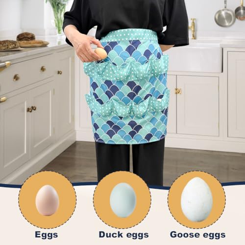 Egg Apron, Egg Collecting Apron with 12 Pockets for Fresh Eggs - Gathering Eggs from Chickens, Ducks, and Geese - color: As Shown