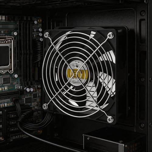Computer Fan with AC Plug 120mm 12V DC Brushless Cooling Fan | AC 100V-240V Speed Control, for Cabinet Case Chassis Server Workstation Amplifier Xbox Pet Box Greenhouse Cooling - style: 4.72inx1in