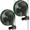 VIVOSUN AeroWave E6 Gen2 Grow Tent Oscillating Clip Fan, 6 in Fan, 2-Pack | EC Motor, Smart Wifi Control, Local Timer, 10 Dynamic Wind Speeds, US Patented Clip, Weatherproof IP54 for Hydroponic Cooling - size: 2