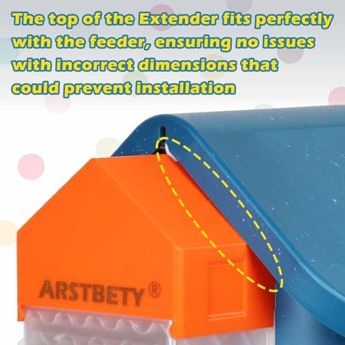 XXL Seed Hopper Extender for Bird Buddy Feeder (Transparent White + Orange)