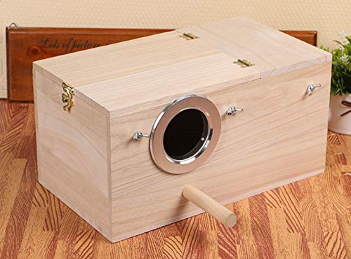 YJJKJ Wood Parakeet Nest Box Pet Bird House Parrot Breeding Mating Box Bird Cage Box for Lovebirds Cockatiel Parrotlets Budgerigar Parakeet (XL) - size: Extra Large