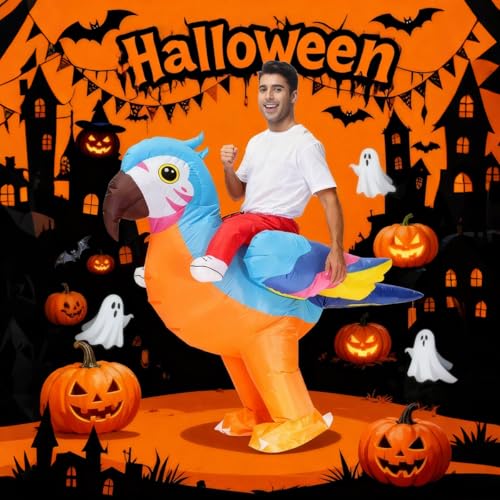 JASHKE Parrot Costume Adult Inflatable Parrot Costumes Inflatable Halloween costumes Blow up Costume Adult