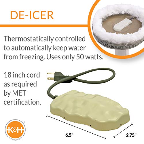K&H Pet Products Ice Eliminator Original Birdbath Deicer Natural Original 50 Watts - size: Original 50 Watts