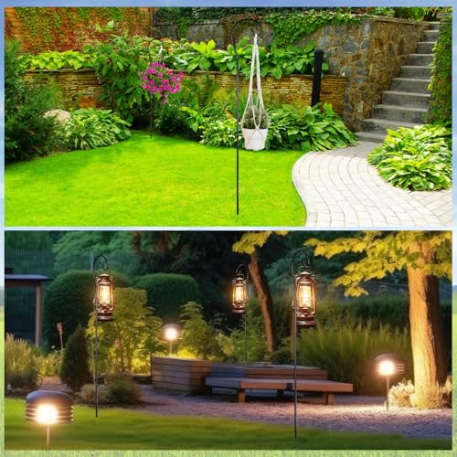 Hicarer 12 Pcs Shepherds Hooks for Outdoor 42 Inch 1/3 Bird Feeder Pole Rust Resistant Steel Shepard Hooks for Wedding Garden Bird Feeders Hanging Lanterns Solar Outdoor Lights - size: 42 Inch