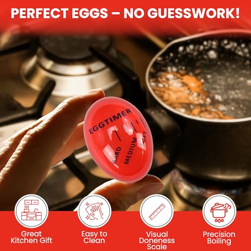 Iconikal Egg Timer 2-Pack BPA Free Color Changing Soft Hard - color: Red