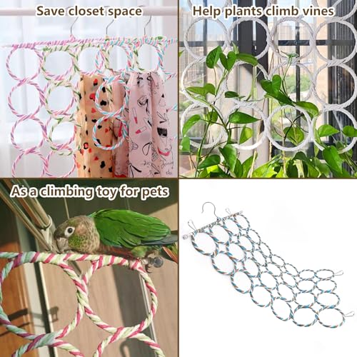 Bird Swing Climbing Rope Net Toys 14 x 24 Parakeet Hemp Rope Perch Swing Ladder Bridge Hanging Hammock Small Animal Activity Toy for Parrot Lovebirds Hamster Mice Rat Ferret (Random Color)(1 Pcs) - size: 1Pcs