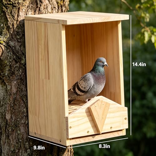 Handcrafted Mourning Dove Bird House – Outdoor Solid Wood Nesting Box with Predator Guard, Easy to Mount for Backyard Garden Patio