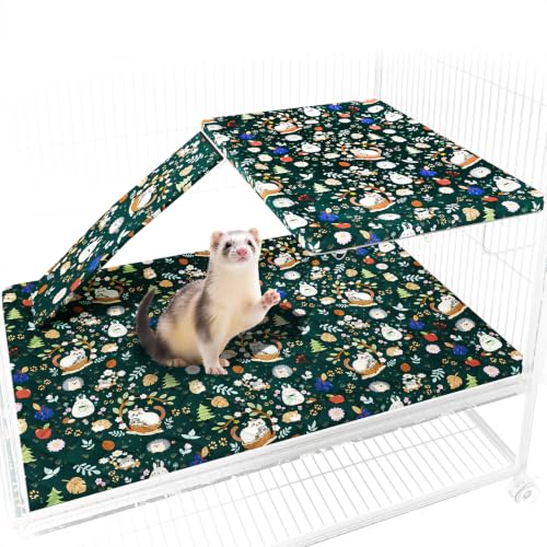 Ferret Cage Liner for Ferret Nation & Critter Nation Cage | Washable Bedding, Leakproof Cage Accessories for Ferrets, Chinchillas, Rats & Other Small Animals( Single Unit combo) - size: Single Unit combo