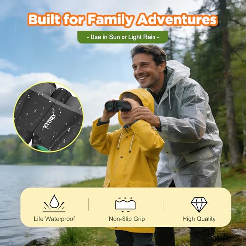 10x25 Compact Binoculars for Adults & Kids - High Power Mini Binoculars with BAK4 Prism & FMC Coating for Bird Watching, Hiking, Cruise Travel - Includes Carrying Case & Neck Strap