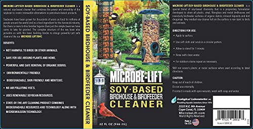 Microbe-Lift Soy-Based Bird Feeder & Bird Bath Cleaner Spray – 32 Oz – Safe Cleaning Solution for Birdhouses, Feeders, & Baths – Deodorizer & Non-Toxic Spray for Birds