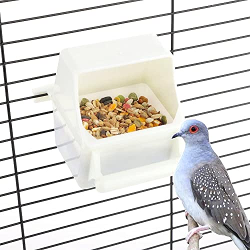 2 Pcs Small Bird Feeder Cup with Removable Lid, Anti-Spill Cage Hanging Food and Water Dispenser Bowl for Parrot Budgie Cockatiel Finch