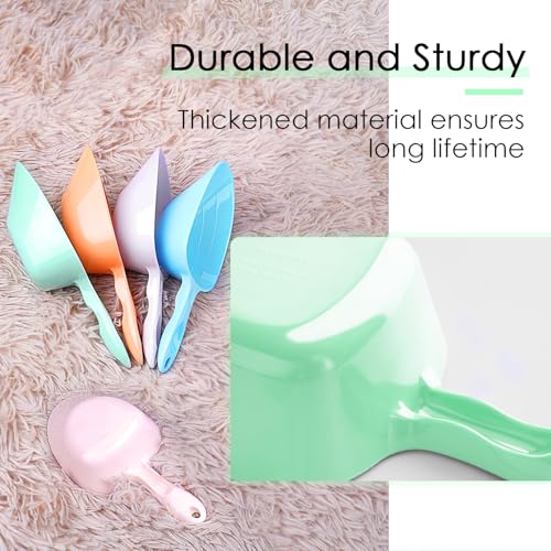 Melamine Pet Food Measuring Scoop, 1 Cup 1/2 Cup 1/4 Cup with Clear Measurement Lines for Dog, Cat, Bird, and Rabbit, Durable, Ergonomic Handle, Dishwasher safe-Green & Purple - color: Green, Purple