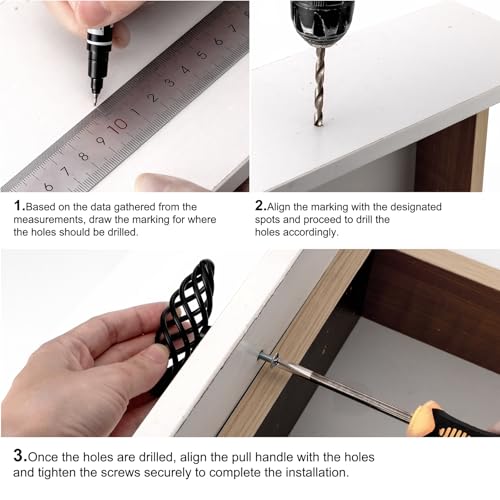 6Pcs Muted Black Birdcage Cabinet Handle Single Hole for Drawer | Nest Twist Design, Fits Wardrobe Cupboard and Kitchen Dresser, Easy Install