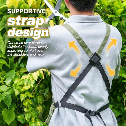Berry&Bird Harvest Apron, Canvas Gardening Apron with Pockets and Harvesting Pouch Waterproof Harvesting Apron - color: Green