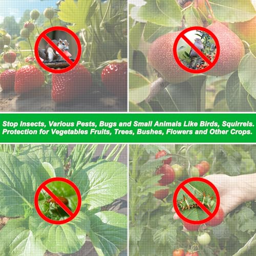 2PCS Large Fruit Tree Netting with Drawstring and Zipper, 6 x 6.6FT Blueberry Bush Netting Cover, Garden Bird Netting Plant Cover for Protect Plant Fruit Flower from Birds, Bugs, Cicadas, Insects - color: 2pcs-6.6x6ft