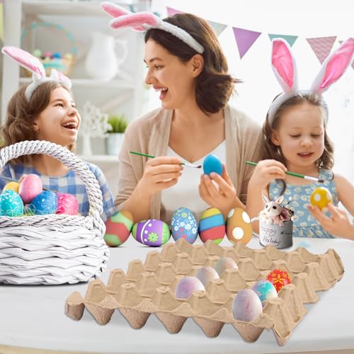 18 Flats 30-Cell Egg Crate, Holds 30 Eggs | Cardboard Egg Cartons, Sturdy and Stackable Egg Flats, Perfect Egg Crates for Fresh Eggs, Chicken Farm - size: 18 Pack grey
