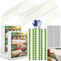 Garden Mesh Netting Kit, 2 Packs 10x33FT Netting, 100 Hoops 80 Connectors 72 Clips 1 Pair Gloves, Protection for Plant Vegetable Fruits Flowers Greenhouse