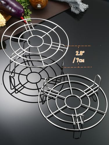 Round Cooling Racks Dia 10.2", 304 Stainless Steel Steamer Rack, Canning Rack, Cake Cooling Rack Circle Wire Cooling Rack for Air Fryer, Instapot, Cake Pans (Height 2.8",10.2"/26cm) - color: White, size: 10.2"