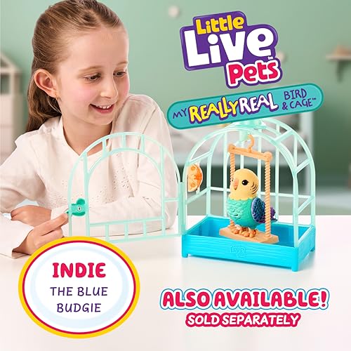 Little Live Pets My Really Real Talking Bird Toy & Cage - Rosie, Interactive Voice Repeating Toy, 20+ Sounds & Reactions, Talking Toys for Kids 5-7 | Interactive voice repeating toy, 20+ sounds & reactions, talking bird toys for kids 5-7 - style: Bird & C