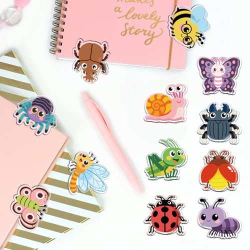 MAYJOYDIY 24Pcs 12 Styles Butterfly Bee Ladybug Acrylic Chip Clips Grasshopper Dragonfly Snail Bag Sealer Sealing Closures Cute Spider Ant Beetle Bag Clips for Food Storage Airtight Seal Grip - style: Insects